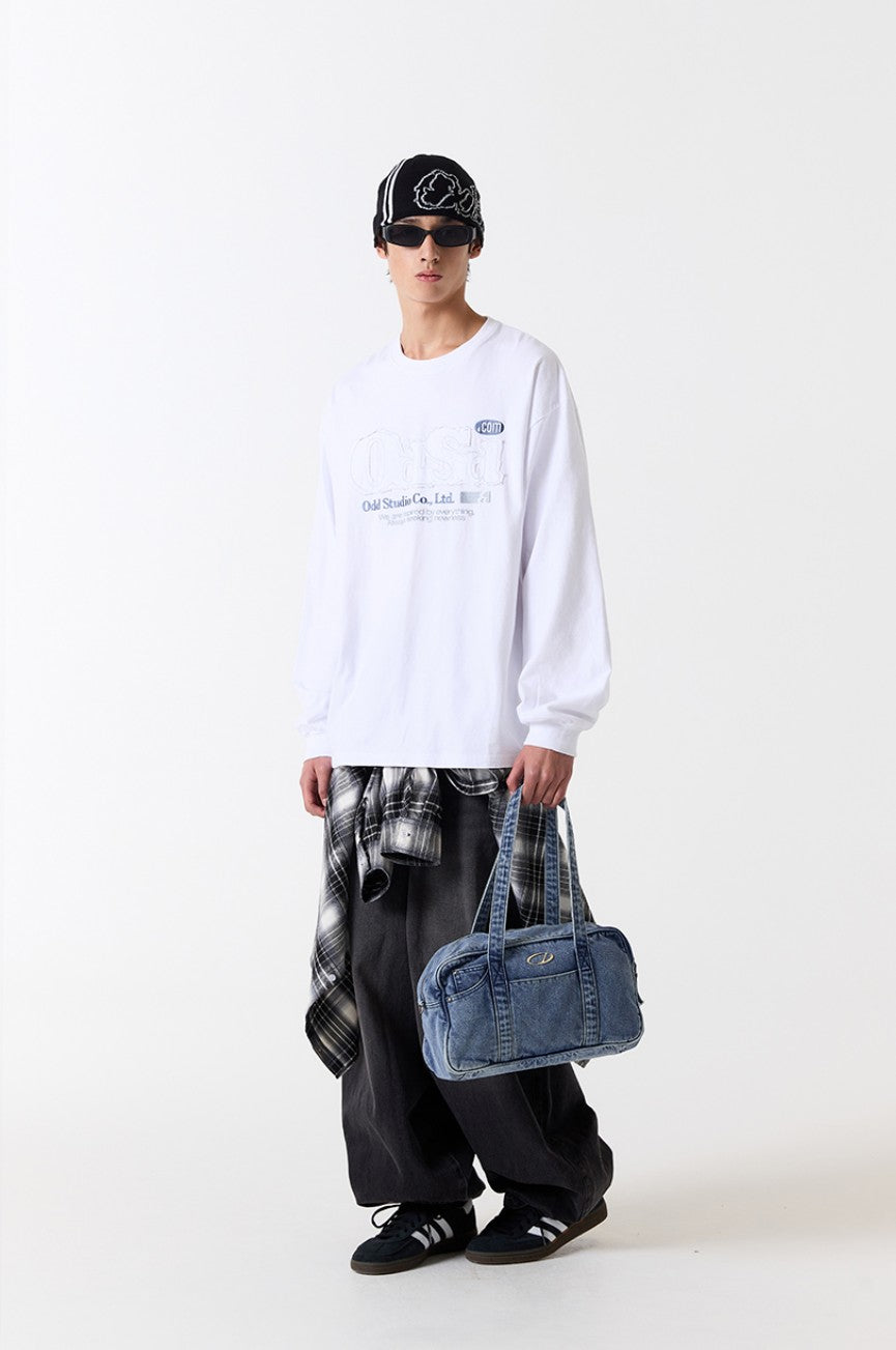 ★[Hearts2Hearts Carmen Worn] 【ODDSTUDIO】Odd signature denim duffel bag