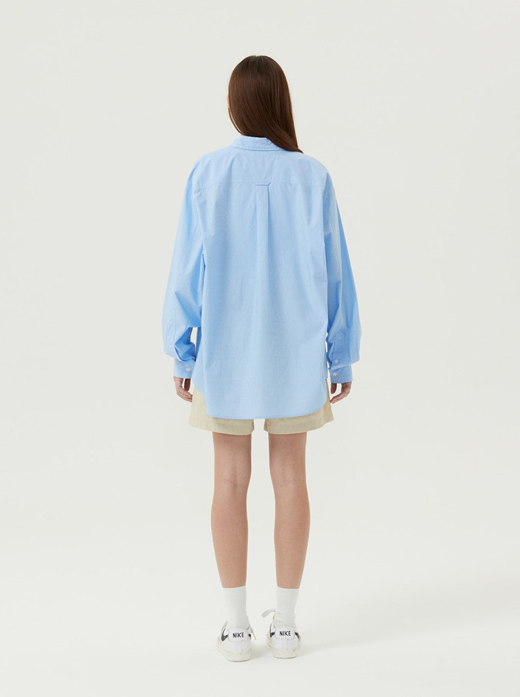 ★[BOYNEXTDOOR Taesan Worn] 【LEE】House Logo Poplin Shirt Blue