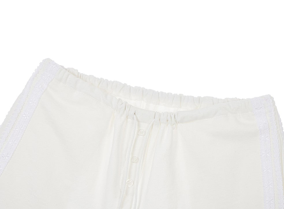 ★[Hearts2Hearts IAN Worn] 【ROSEFRANTZ】Lace Track Shorts [Black]