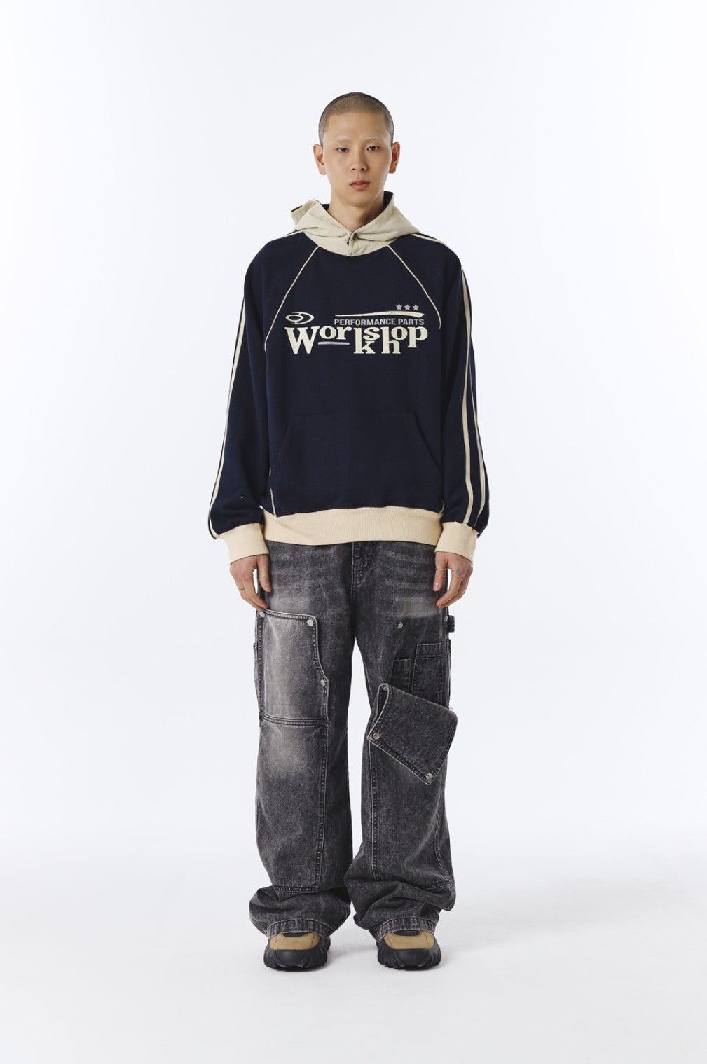 ★[NCT Jisung Worn] 【TRAVEL】Washing Carpenter Denim Pants Charcoal