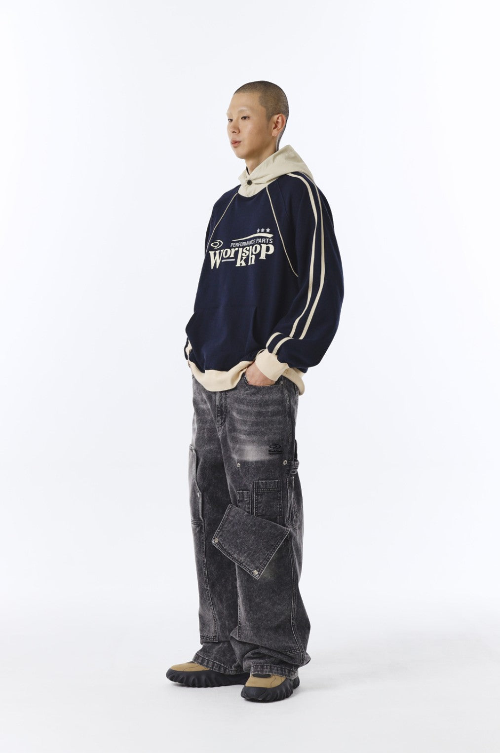 ★[NCT Jisung Worn] 【TRAVEL】Washing Carpenter Denim Pants Charcoal