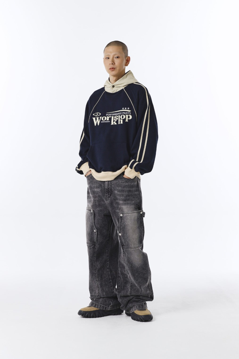 ★[NCT Jisung Worn] 【TRAVEL】Washing Carpenter Denim Pants Charcoal