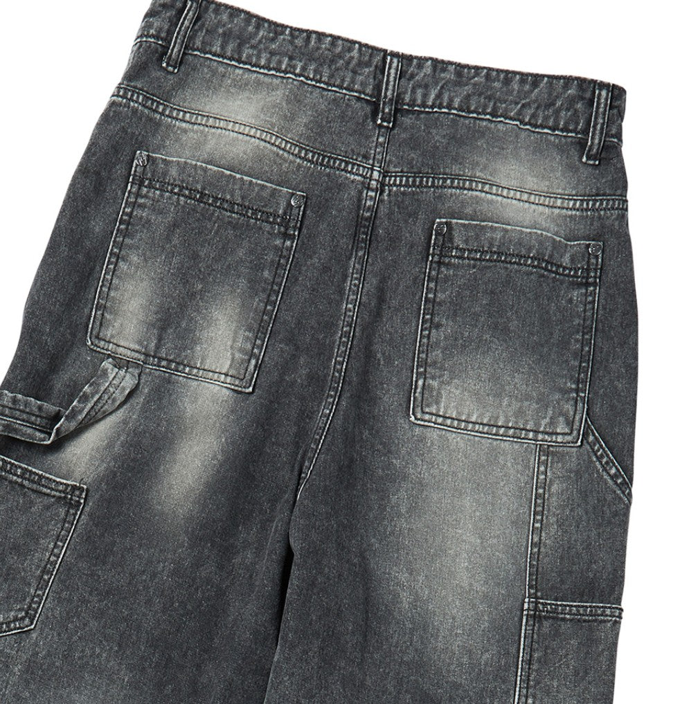 ★[NCT Jisung Worn] 【TRAVEL】Washing Carpenter Denim Pants Charcoal
