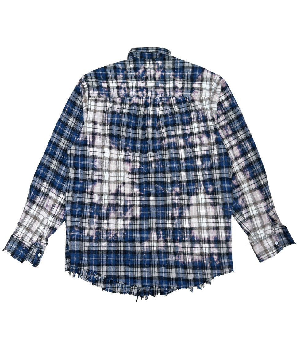 ★[THE BOYZ Younghoon Worn] 【GRAILZ】BLEACHED PLAID SHIRTS [BLUE]