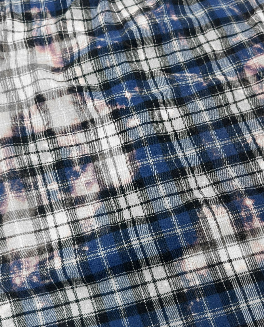 ★[THE BOYZ Younghoon Worn] 【GRAILZ】BLEACHED PLAID SHIRTS [BLUE]