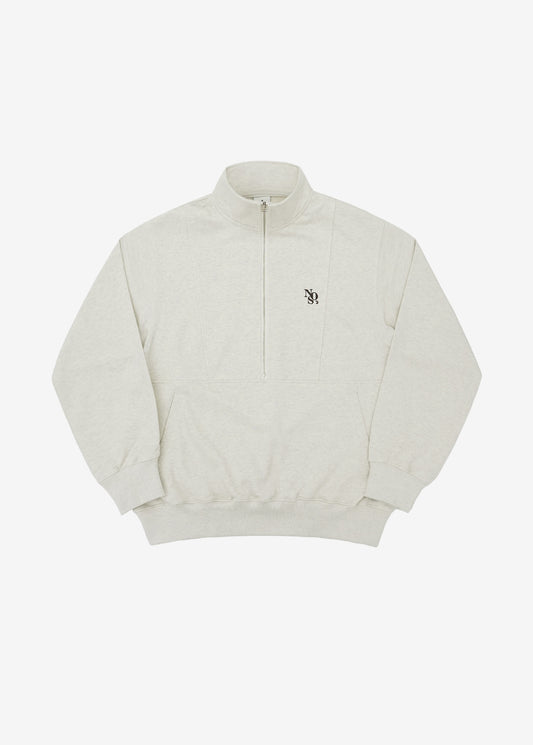 incision half zip-up sweatshirt - oatmeal | NOS7
