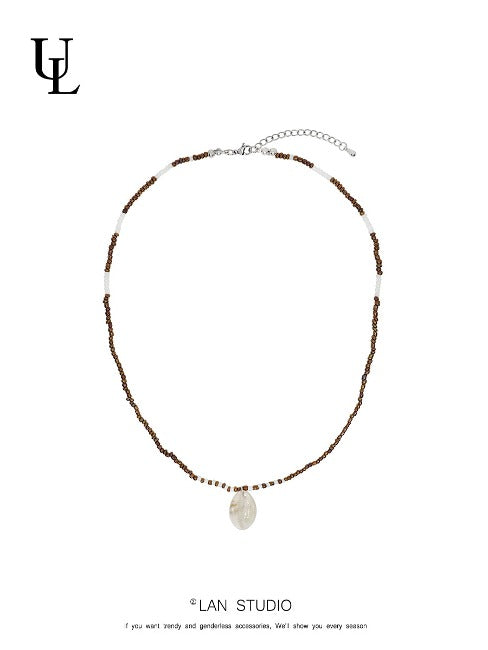 ★[TOMORROW X TOGETHER Beomgyu Worn] 【ULAN】Shell Mini Beads Necklace