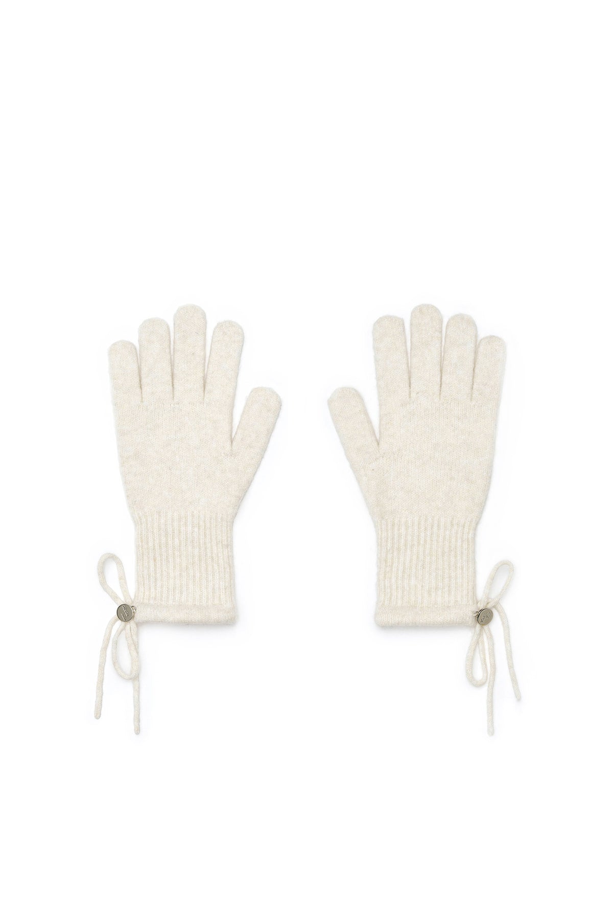 RIBBON FINGER HOLE GLOVES IN IVORY