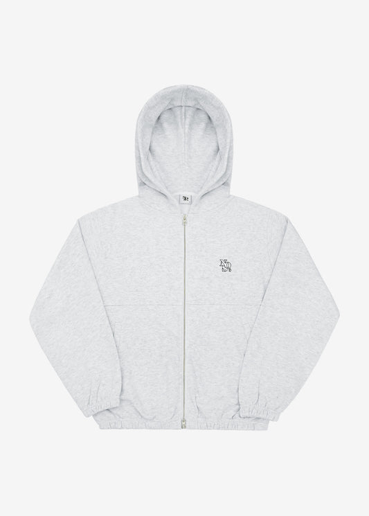 cut napping hooded zip-up - wrought melange | NOS7