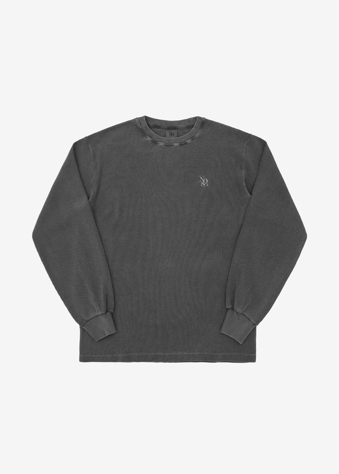 Pigment Waffle Long Sleeve - Charcoal | NOS7