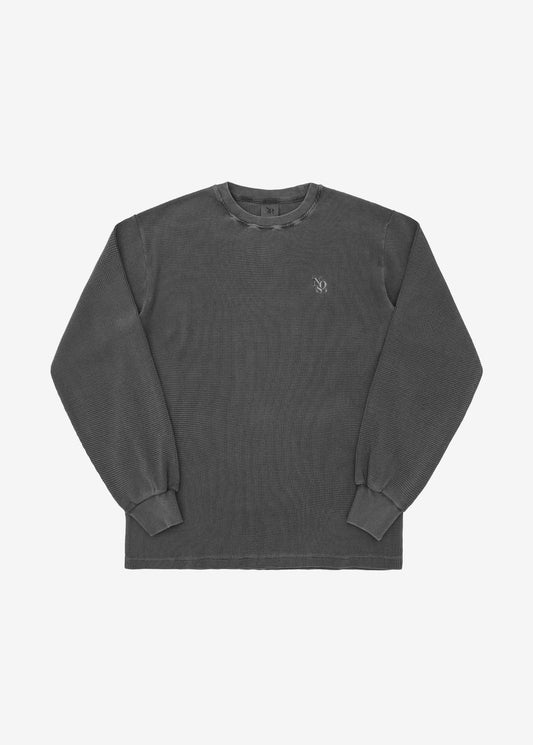 Pigment Waffle Long Sleeve - Charcoal | NOS7