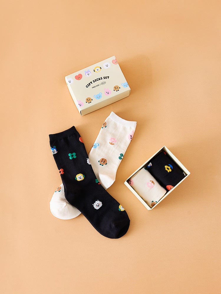 BT21 Basic Jacquard Socks Gift Set (2 PCS)
