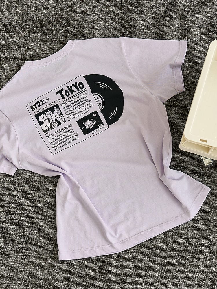 BT21 CITY EDITION Short Sleeve T-Shirt Purple - Tokyo