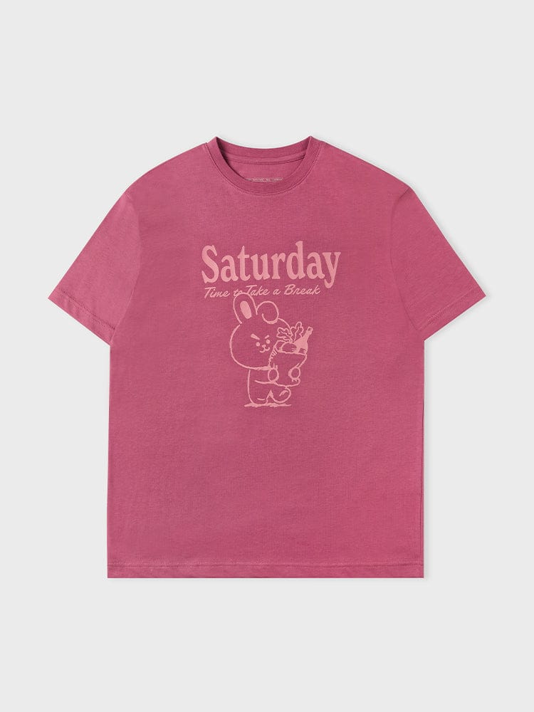 BT21 COOKY BASIC Short Sleeve T-shirt Indian Pink