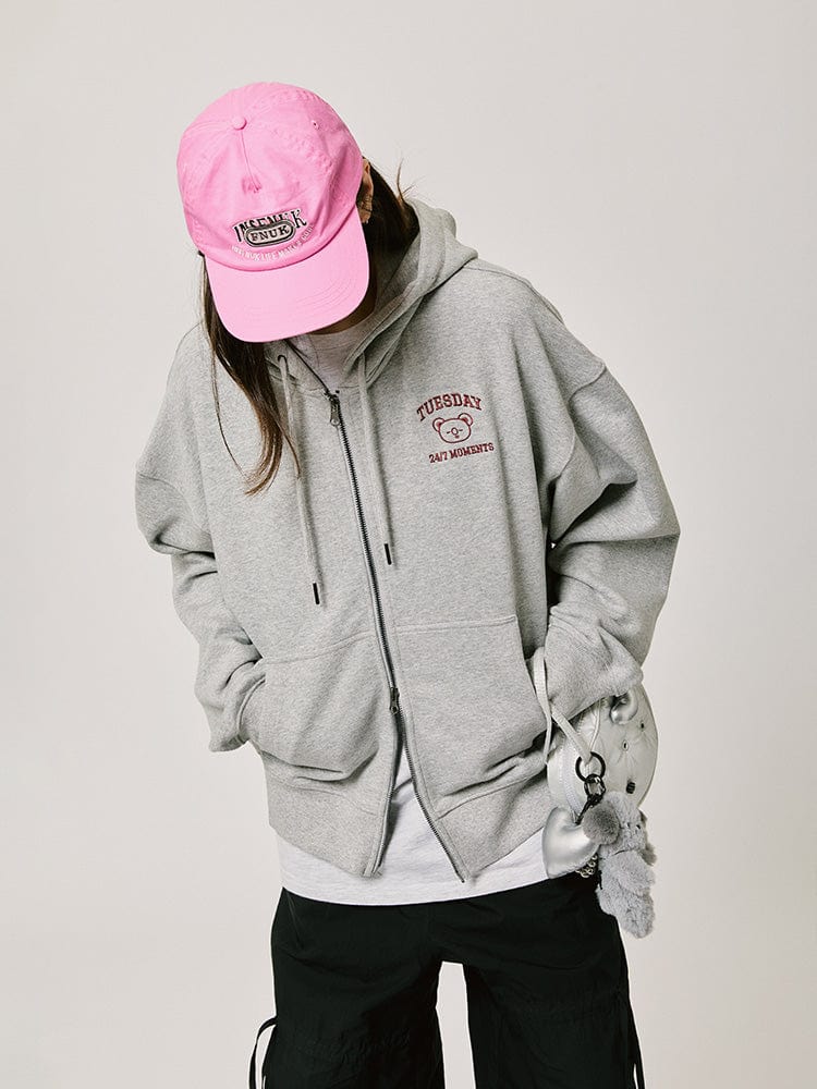 BT21 KOYA BASIC Hoodie Zip Up 2024 F/W (Melange Oatmeal)