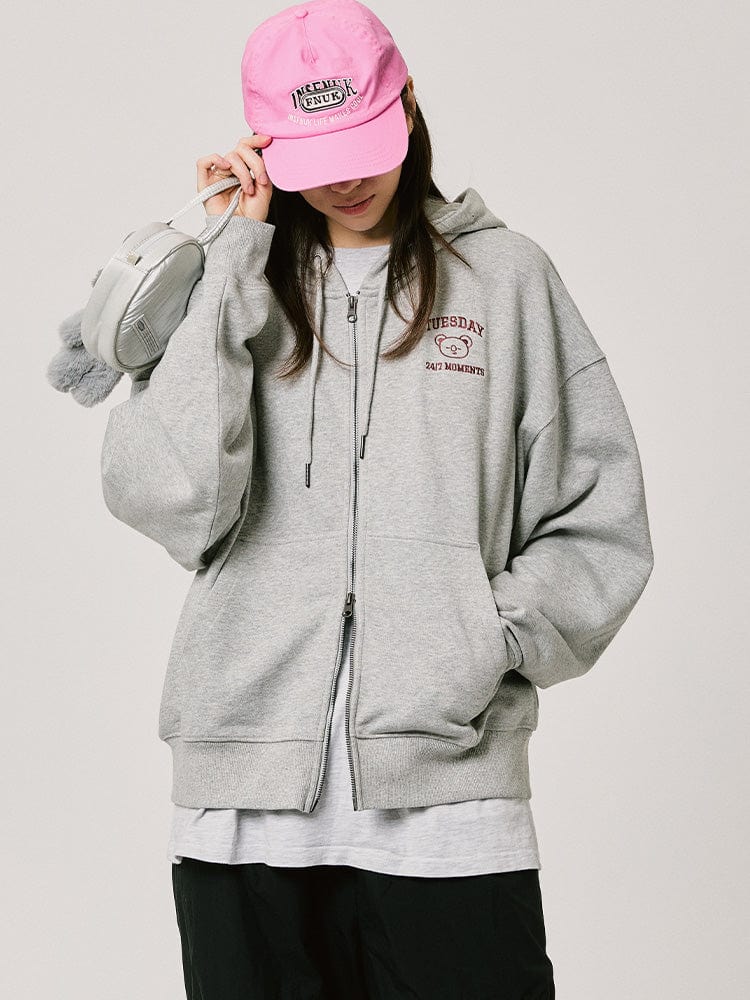 BT21 KOYA BASIC Hoodie Zip Up 2024 F/W (Melange Oatmeal)
