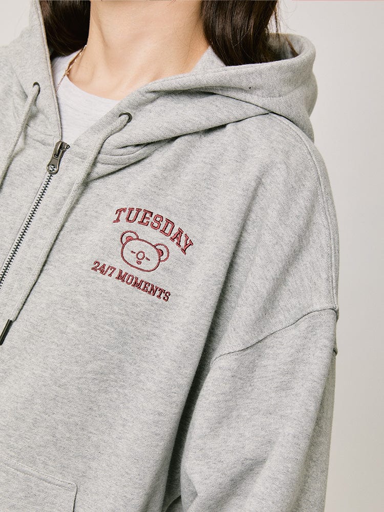 BT21 KOYA BASIC Hoodie Zip Up 2024 F/W (Melange Oatmeal)