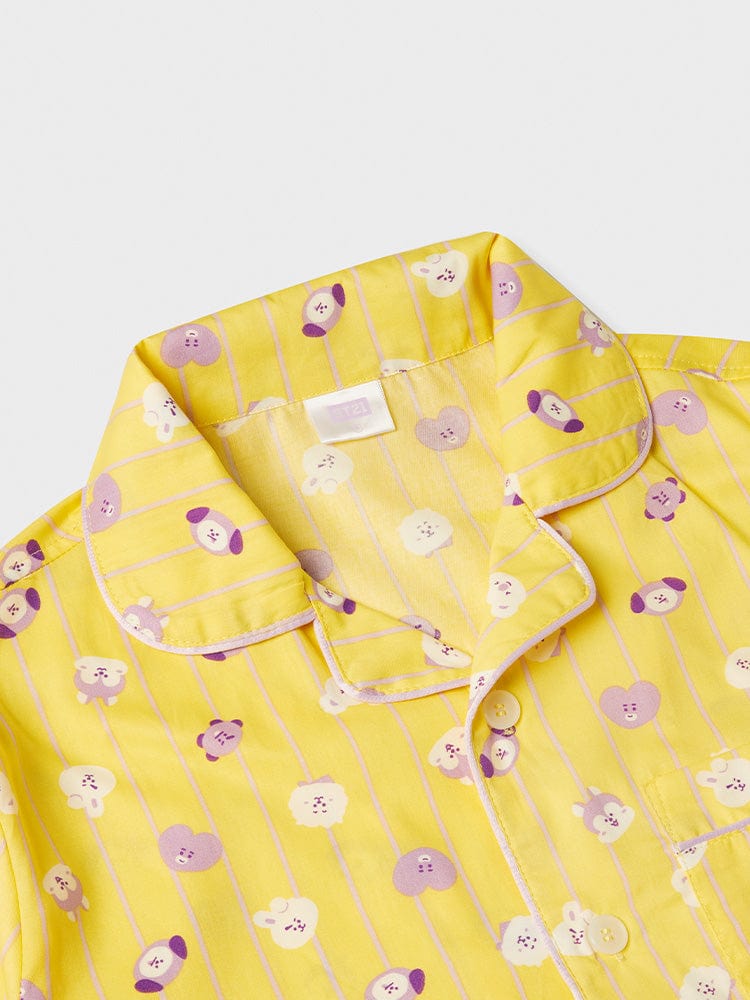BT21 New Basic Yellow Stripe Pajama Set (M-L)