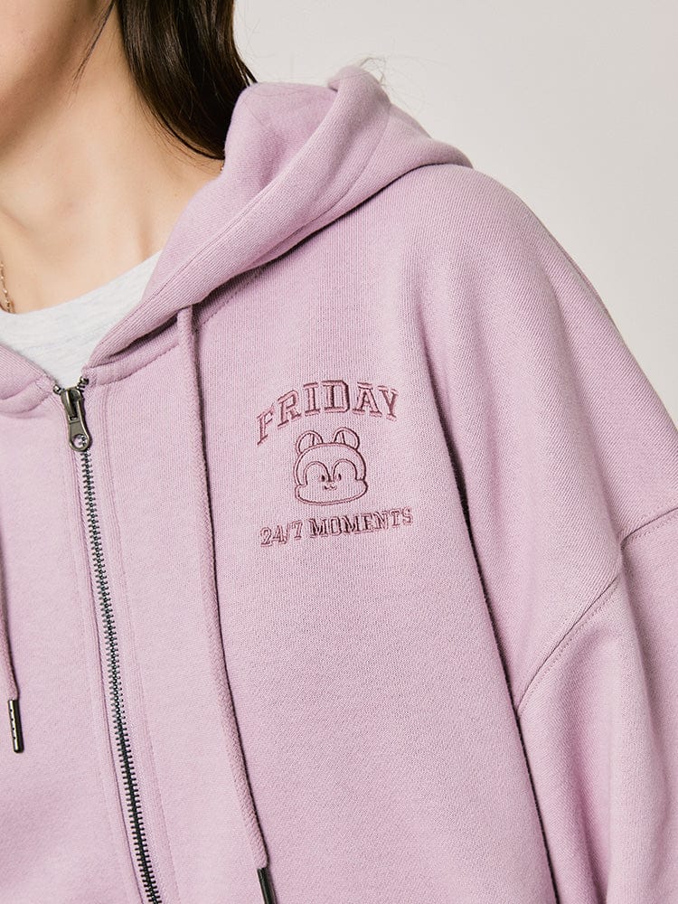 BT21 MANG BASIC HOODY Zip-Up 2024 F/W (Purple)