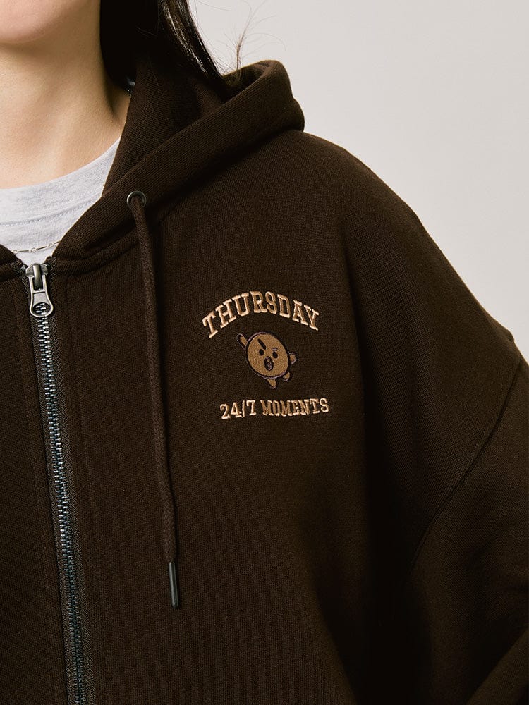 BT21 SHOOKY BASIC Hoodie Zip-Up 2024 F/W (Brown)