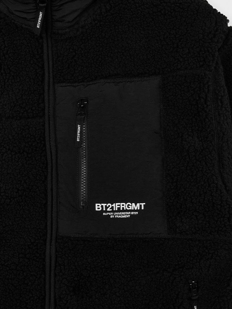 BT21 X FRAGMENT Shellpa Black Fleece Jacket