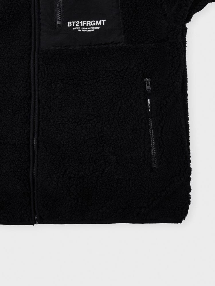 BT21 X FRAGMENT Shellpa Black Fleece Jacket