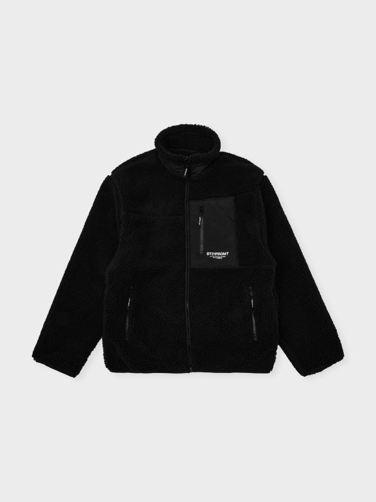BT21 X FRAGMENT Shellpa Black Fleece Jacket