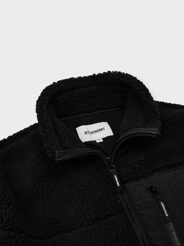 BT21 X FRAGMENT Shellpa Black Fleece Jacket