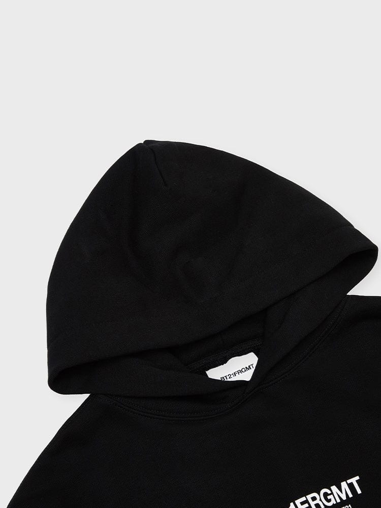 BT21 X FRAGMENT Logo Black Hooded T-Shirt