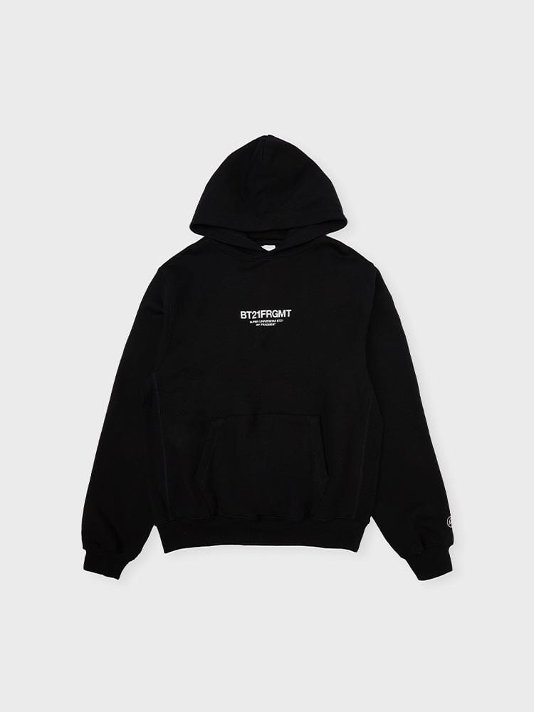 BT21 X FRAGMENT Logo Black Hooded T-Shirt