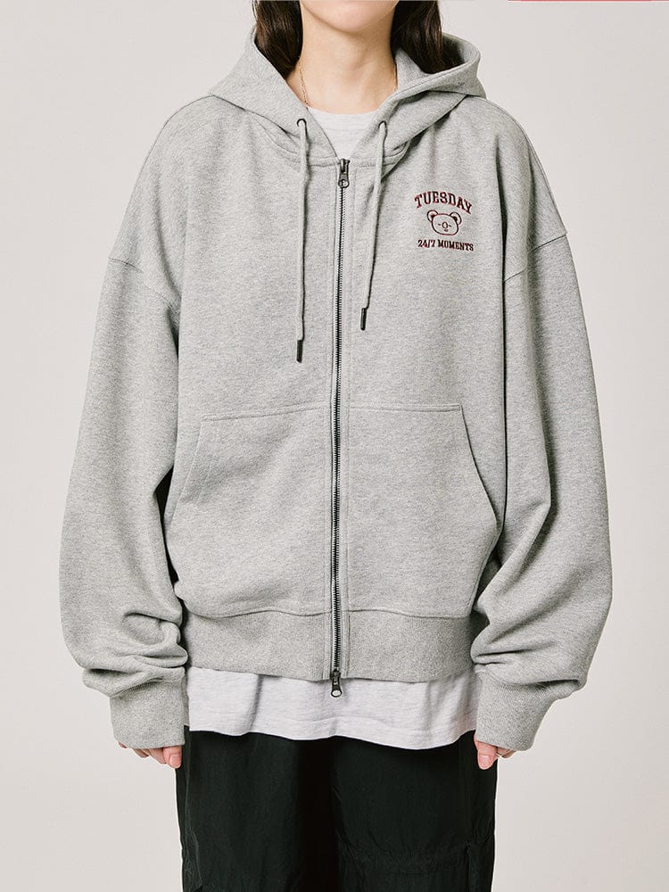 BT21 KOYA BASIC Hoodie Zip Up 2024 F/W (Melange Oatmeal)