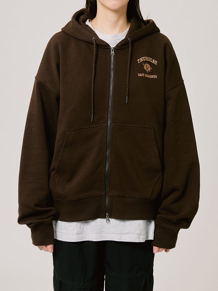 BT21 SHOOKY BASIC Hoodie Zip-Up 2024 F/W (Brown)