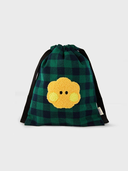 BT21 SHOOKY Mini Basic Check String Pouch