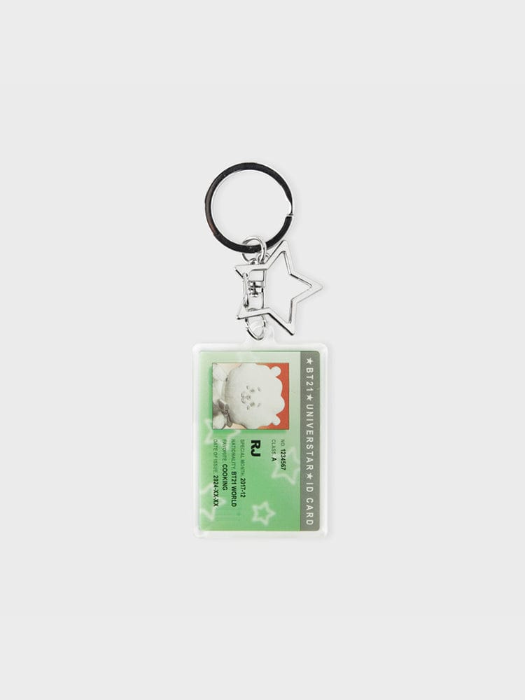 BT21 RJ Silver Edition ID Card Acrylic Key Ring