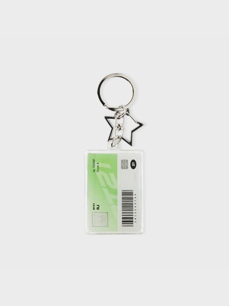 BT21 RJ Silver Edition ID Card Acrylic Key Ring