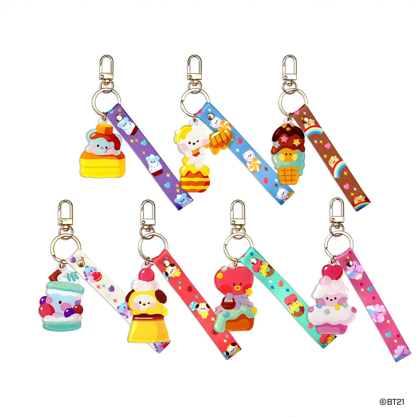 BT21 Mini RJ Acrylic Strap Key Ring