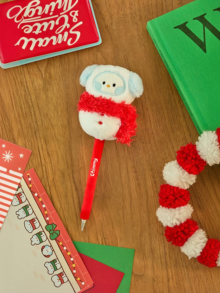 BT21 CHIMMY Mini Mini Pretty Holiday Snowman Doll Gel Pen