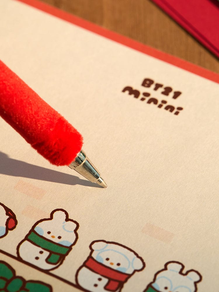 BT21 CHIMMY Mini Mini Pretty Holiday Snowman Doll Gel Pen