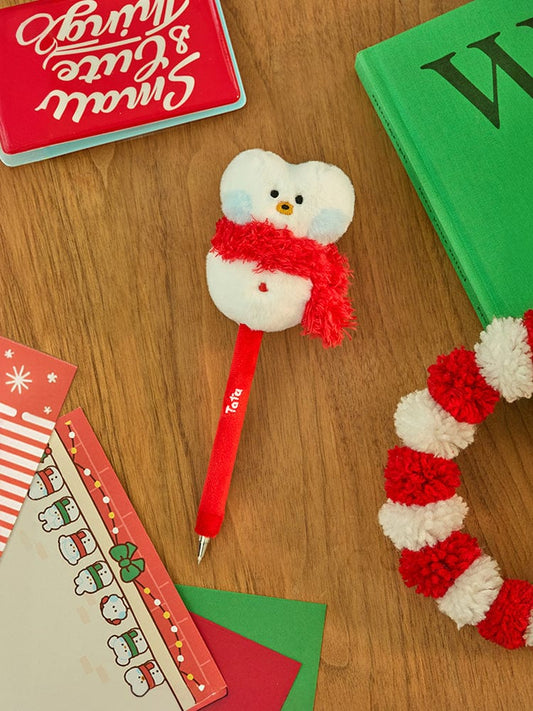 BT21 TATA Mini Mini Petty Holiday Snowman Doll Gel Pen