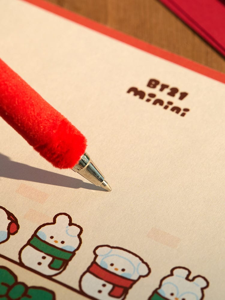 BT21 TATA Mini Mini Petty Holiday Snowman Doll Gel Pen