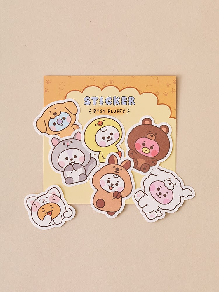 BT21 BABY Fluffy Sticker Pack Set of 7 Pieces