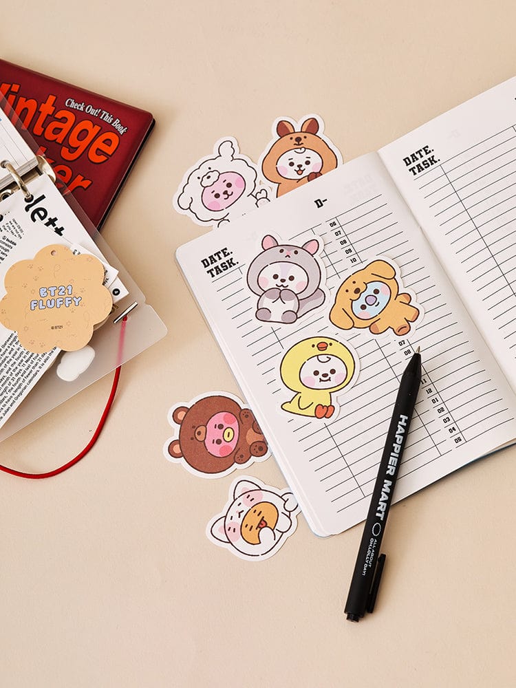 BT21 BABY Fluffy Sticker Pack Set of 7 Pieces