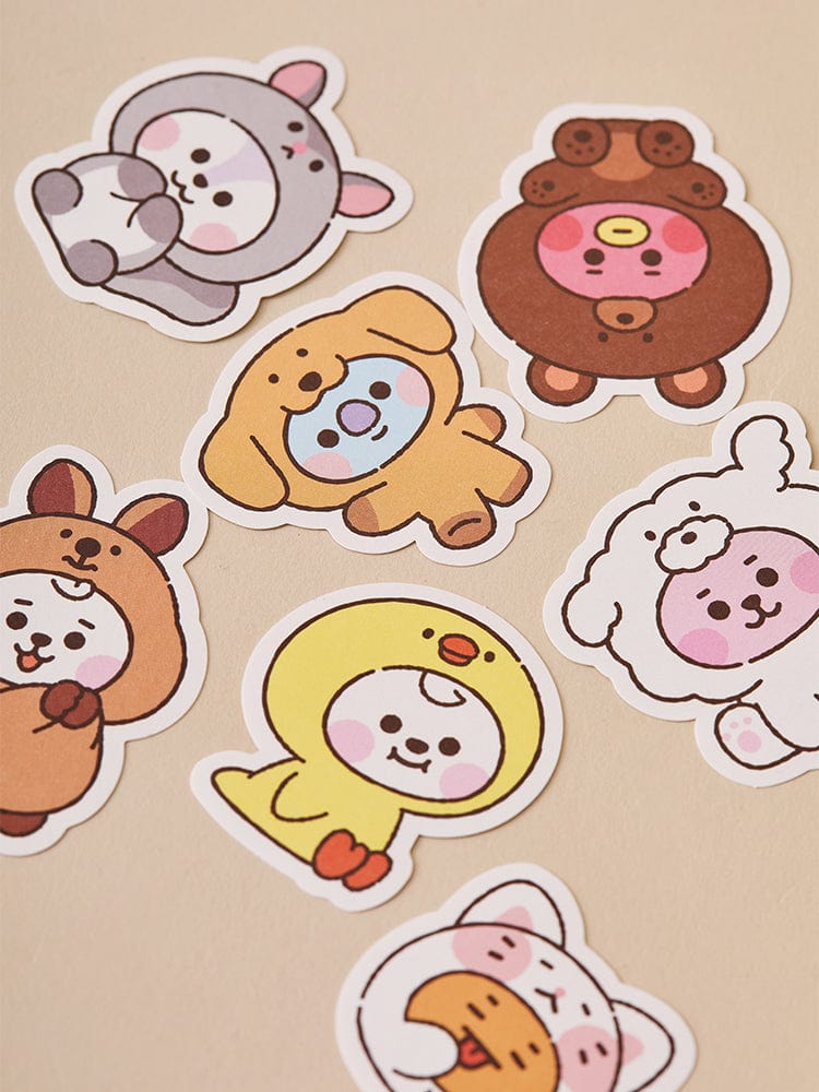 BT21 BABY Fluffy Sticker Pack Set of 7 Pieces