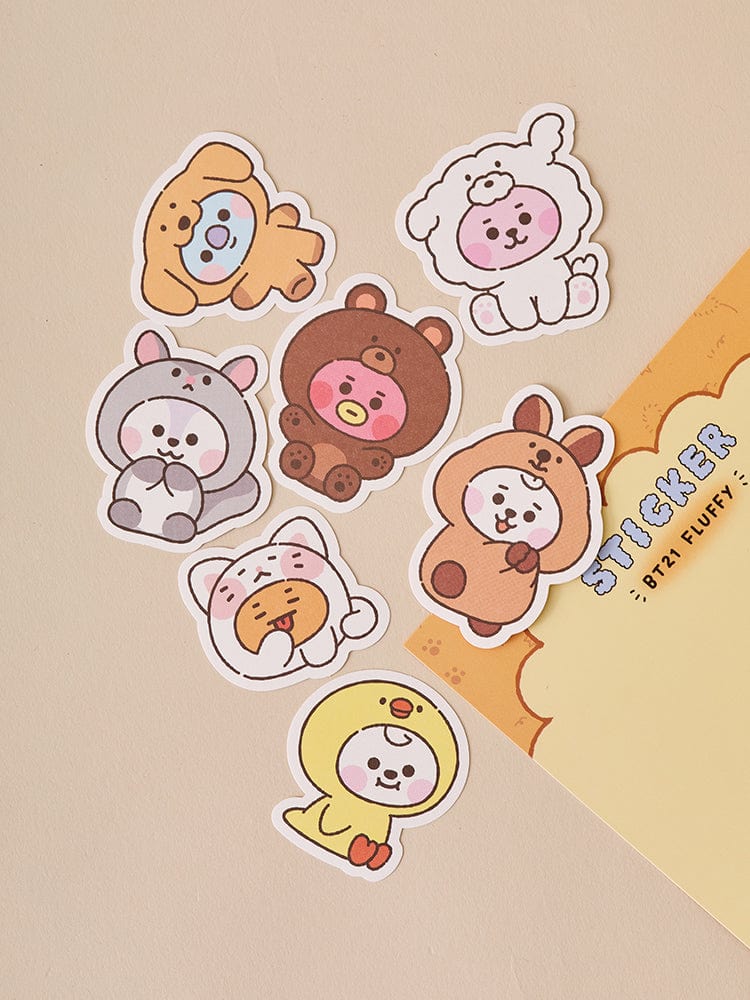 BT21 BABY Fluffy Sticker Pack Set of 7 Pieces