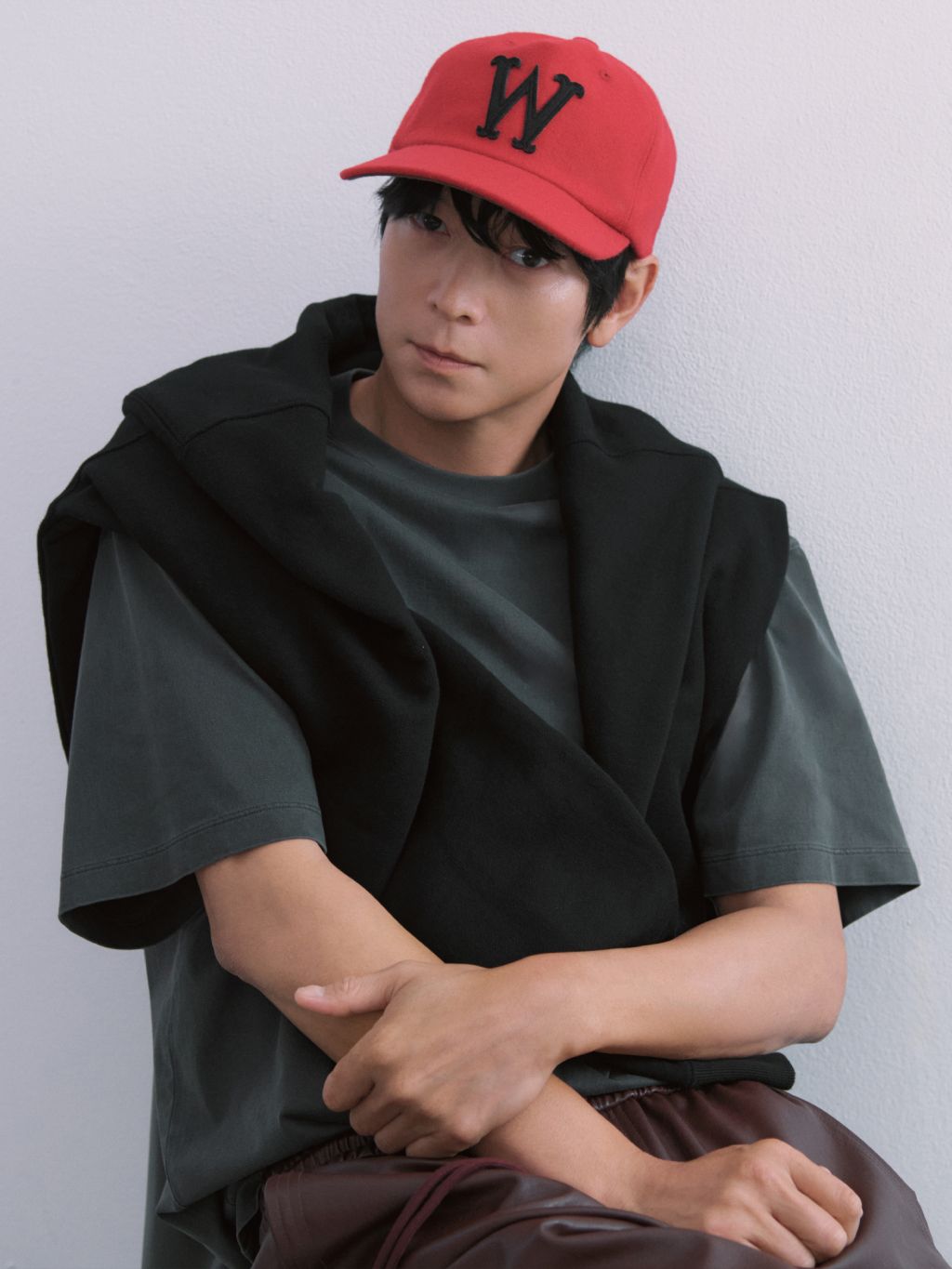 25FW_NONYMOUS AA WOOL MELTON ON FIELD CAP - RED (ABNHBC0010RE)