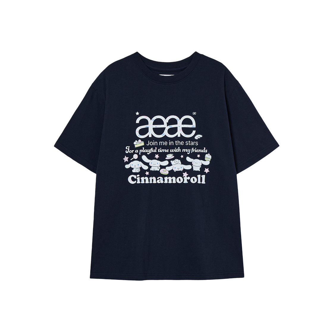 AEAE Cinnamoroll Web Logo T-Shirts Navy