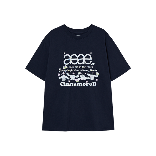 AEAE Cinnamoroll Web Logo T-Shirts Navy
