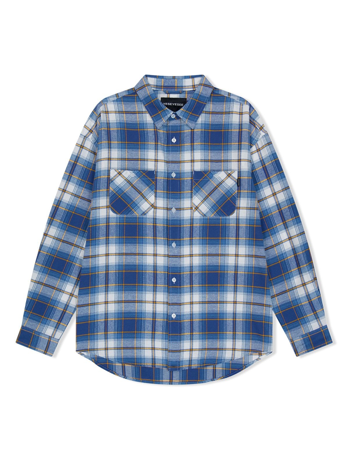 ★[LE SSERAFIM Chaewon Worn] 【YESEYESEE】Flannel Check Shirt Blue