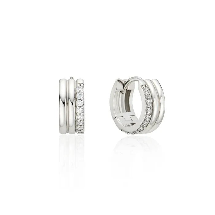 ★[RIIZE Shotaro Worn] 【HYERES LOR】Triple Silver(W) Pave Earrings