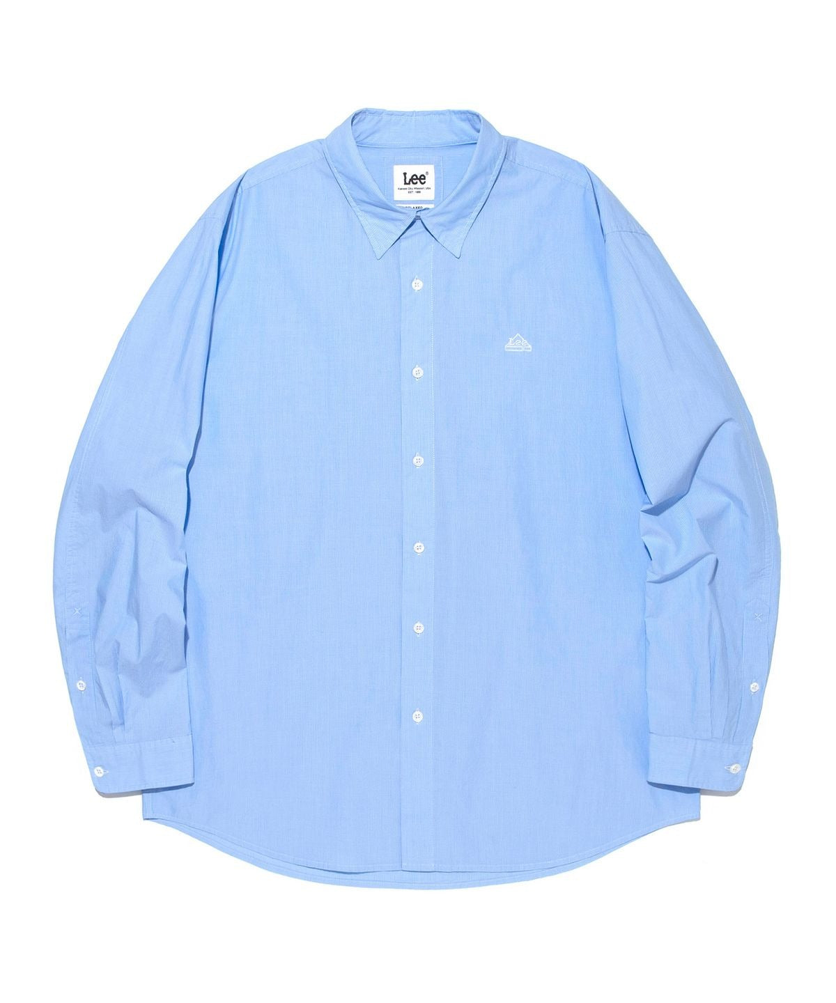 ★[BOYNEXTDOOR Taesan Worn] 【LEE】House Logo Poplin Shirt Blue